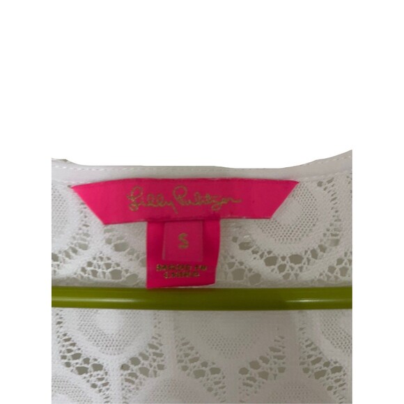 Lilly Pulitzer Payton Cover-Up Resort White Honeycomb Dot Lace Size Small - Picture 6 of 7
